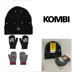 🆕KOMBI - NWT - 2+PCS - TODDLER KIDS / JUNIOR DINOSAUR HAT & MITTENS SET